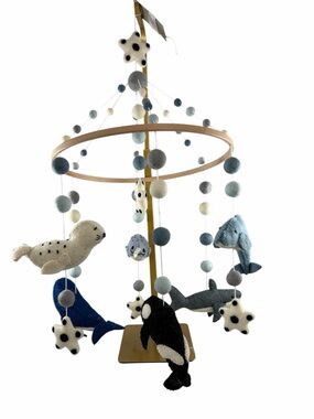 Tik Tak Design Company Ocean Animals Baby Mobile, Felted Wool, New in Box